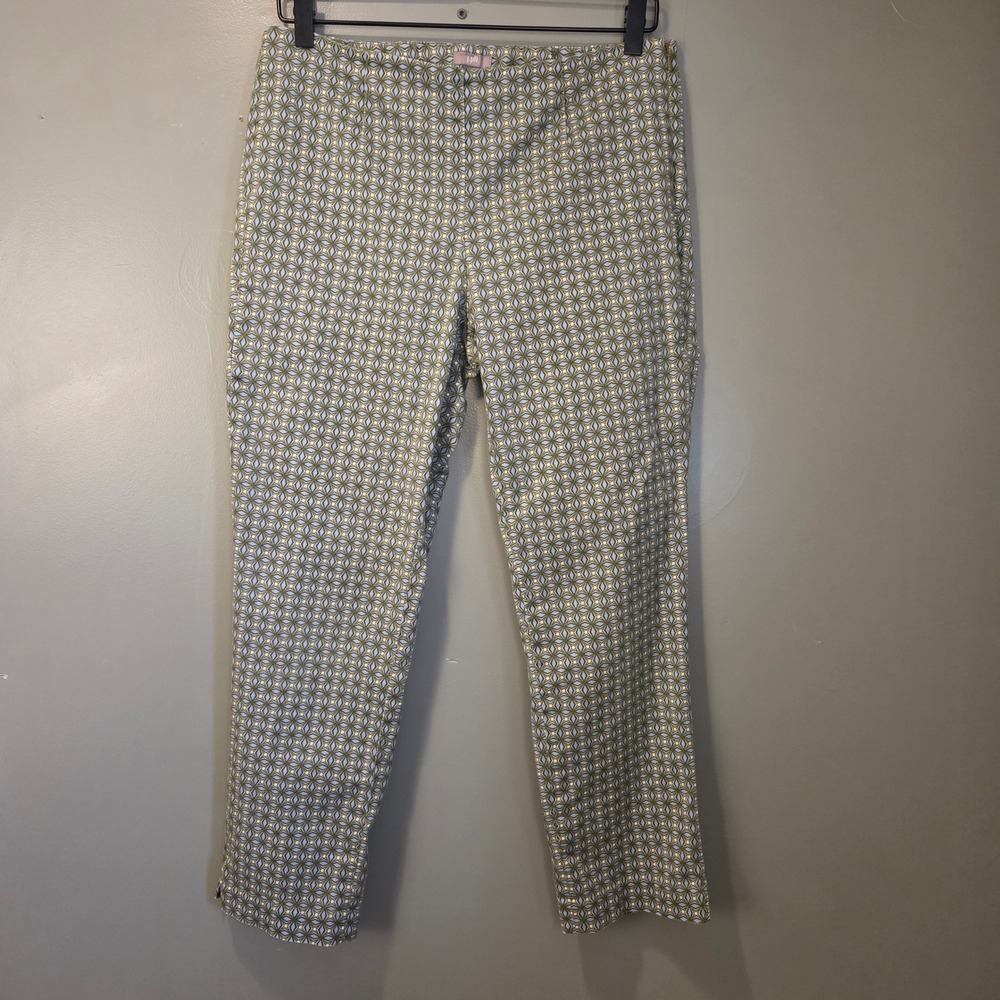 J. Jill Stretch Cropped Pants Women's Size 8 Petite Geometric Print